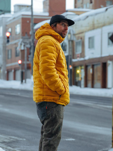 Mens yellow 2025 down jacket
