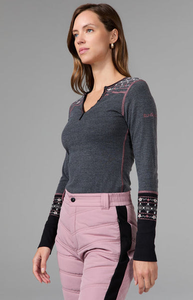 Alp-N-Rock Women's Vintage Cross Ski Henley Shirt 2027