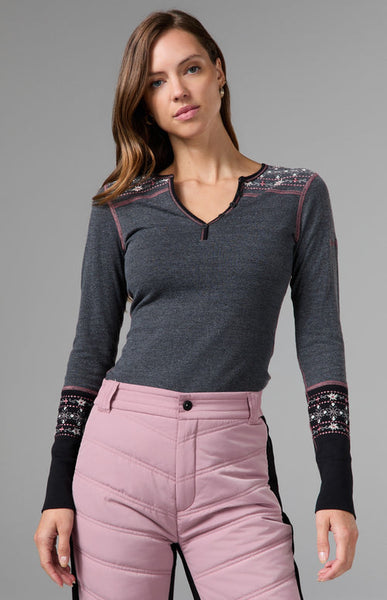 Alp-N-Rock Women's Vintage Cross Ski Henley Shirt 2027