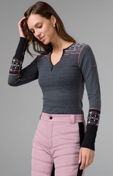 Alp-N-Rock Women's Vintage Cross Ski Henley Shirt 2027