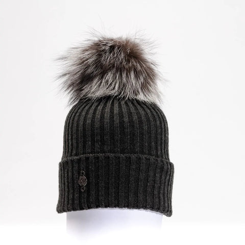 Harricana Basic Beanie w/ Fur Pom Hat