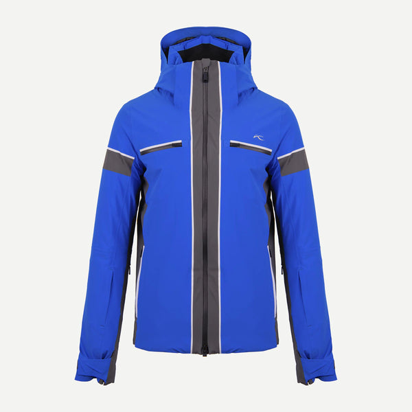 Men's KJUS Downforce Ski Jacket in White/Night Shadow/Blue